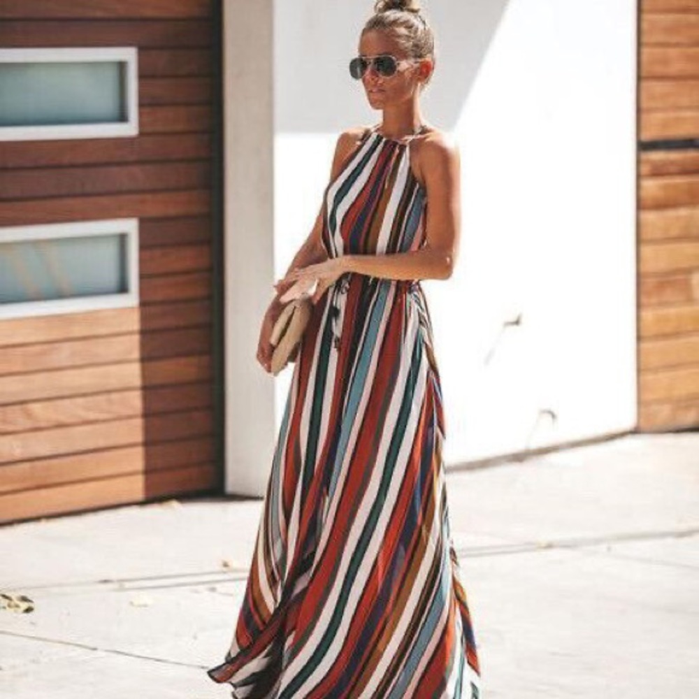 VICI collection Stripe Maxi Dress